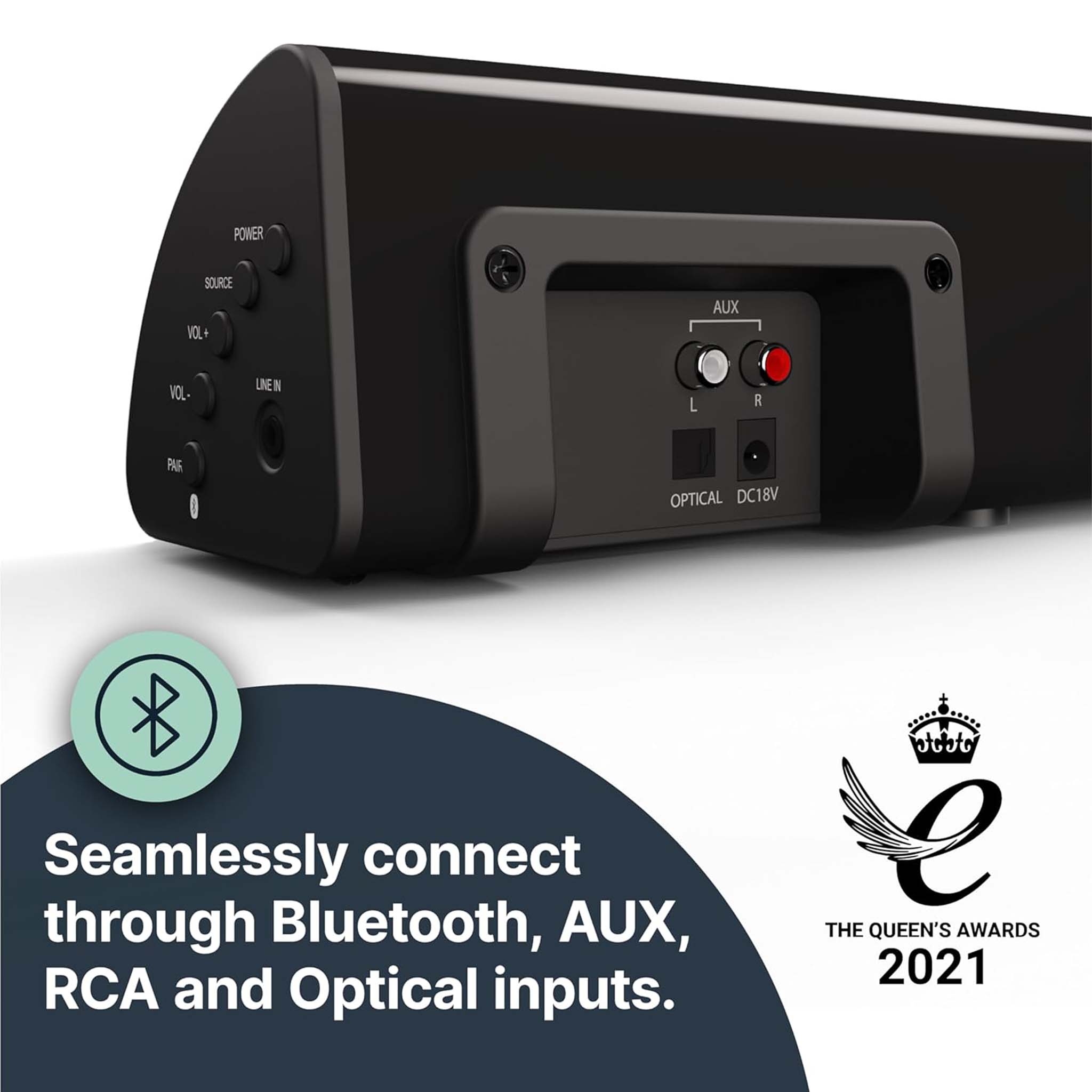 thumbnail image 2 of Wireless Remote Control Replacement For MAJORITY Snowdon 2 Soundbar (SNO-BAR-BLK-2) 2 of 5